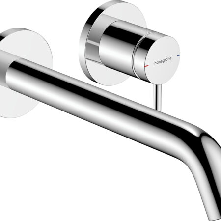 hansgrohe Tecturis S Einhebel-Waschtischmischer Unterputz für Wandmontage EcoSmart+ mit Auslauf 22,5 cm, Chrom