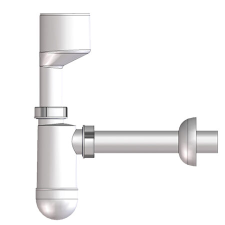 HL130/40 - Urinalsiphon DN40 mit Anschlussmanschette und Rosette