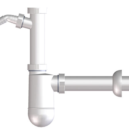 HL132.1/30 - Waschtisch-Siphon DN32x5/4" mit Waschgeräte-Anschluss und Rosette