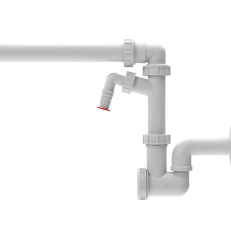HL137N-WM/30 - Waschtisch-Raumsparsiphon DN32x5/4" mit Waschgeräteanschluss