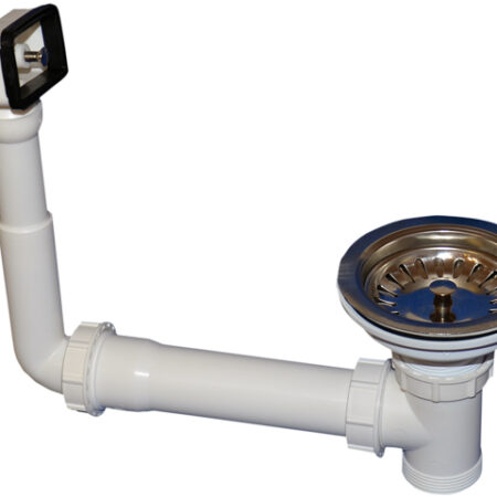 HL15U-90 - Ablaufventil 3" mit Überlauf und Anschlussgewinde 6/4"