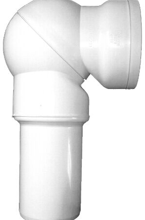 HL209.WE - WC-Anschlussbogen DN90 mit Drehgelenk, weiß