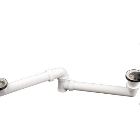 HL25U-6/4 - Ablaufverbindung DN40 mit Ventilen 6/4" und Überlauf für reverse Doppelspülen