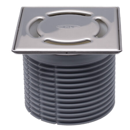 HL3000 - Aufsatz d 110mm, Edelstahlrahmen 121x121mm Klick-Klack / Edelstahlrost 115x115mm, Baustützrahmen