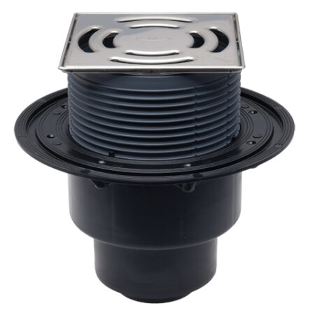 HL3100 - Bodenablauf DN50/75/110 senkrecht, 145x145mm Klick-Klack / 138x138mm