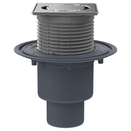HL310Prblue-3000 - Bodenablauf DN50/75/110 senkrecht mit Geruchsverschluss Primus blue, 121x121 mm Klick-Klack / 115x115 mm
