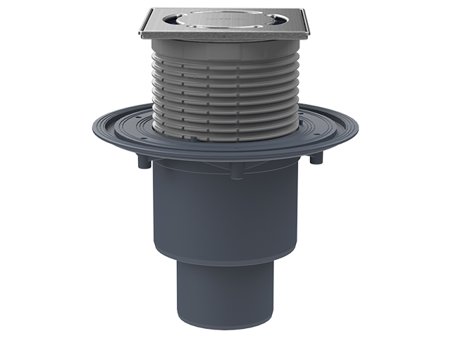 HL310Prblue-3000 - Bodenablauf DN50/75/110 senkrecht mit Geruchsverschluss Primus blue, 121x121 mm Klick-Klack / 115x115 mm