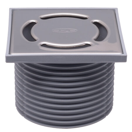 HL37N - Aufsatz d 110mm, Kunststoffrahmen 123x123mm / Edelstahlrost 115x115mm , Baustützrahmen