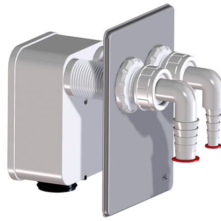 HL4000.2 - Komplettierset mit Doppelanschluss passend zu Waschgeräte-UP-Siphon HL4000.0