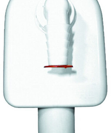 HL410 - Waschgeräte-Aufputz-Siphon DN40 mit Abdeckkappe weiß