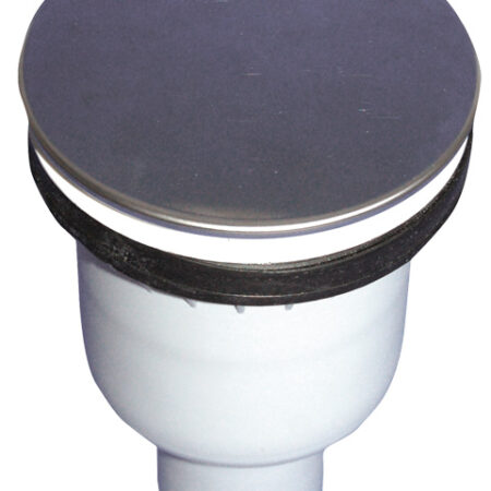 HL511N - Brausetassensiphon DN50 senkrecht für Ablauföffnungen d 90mm mit Abdeckplatte Edelstahl d 114mm