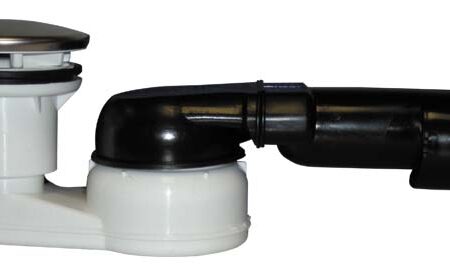 HL514/SN - Brausetassensiphon DN40/50x6/4" waagrecht mit Kugelgelenkanschluss und Abdeckplatte Edelstahl d 86mm