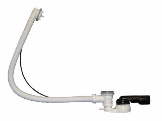 HL555N.0 - BDW-Ab- und Überlaufgarnitur 6/4 Zoll mit Kugelgelenksiphon DN50/40 inkl. Schlauchanschluss 8-13mm sowie Bowdenzug 60cm, ohne Sichtteile