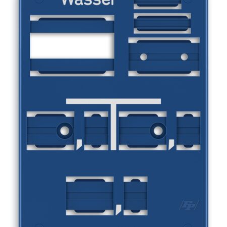 Hinweisschild DIN4067B 200/140 mm Wasser" blau leer m.5-stellig.10mm Feld