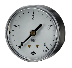 Klein-Manometer Fig.2601(1) 1/4" 63mm Durchmesser 0- 4 bar Anschluss hinten