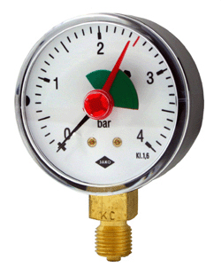 Manometer Fig.H 31A 1/2" 80 mm Durchmesser Anschluss unten o.V.