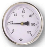 Solethermometer Fig.20, Durchmesser 63 Messbereich -20/+40°C, Schaftlänge 63mm