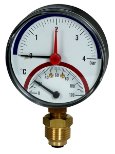 Mano-Thermometer Fig H 30A 1/2" 80 mm Durchmesser Anschluss unten
