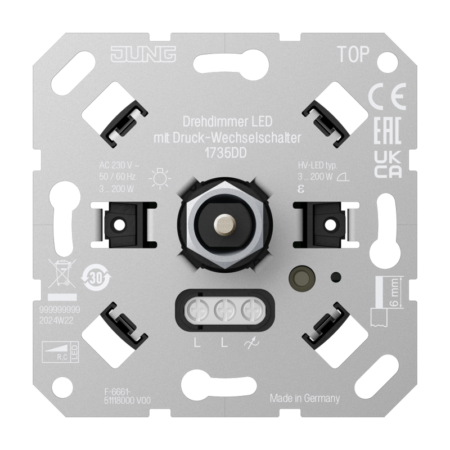 Drehdimmer LED mit Druck-Wechselschalter