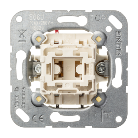 Wippschalter (Einsatz) 10 AX 250 V~, Uni versal Aus-Wechsel