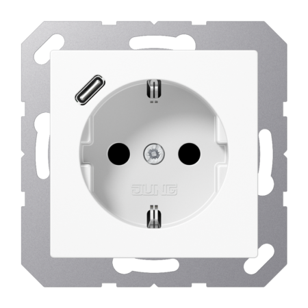 SCHUKO®-Steckdose, 16 A 250 V ~, mit USB -Ladegerät, 1 x Typ C, Safety Plus, Seri