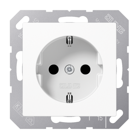 SCHUKO®-Steckdose, 16 A 250 V ~, Duropla st, Serie AS/A, alpinweiß