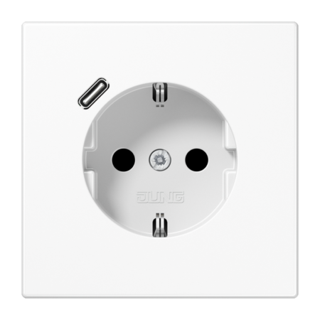 SCHUKO®-Steckdose, 16 A 250 V ~, mit USB -Ladegerät, 1 x Typ C, Safety Plus, Seri