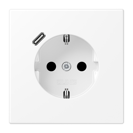 SCHUKO®-Steckdose, 16 A 250 V ~, mit USB -Ladegerät, 1 x Typ C, Safety Plus, Seri