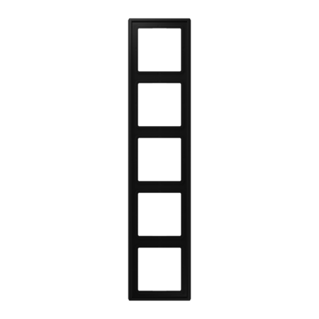 Rahmen 5fach, LS 990, IP 44, Duroplast l ackiert, graphitschwarz matt, senkrechte