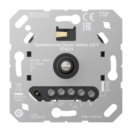 Raumthermostat (Heizen/Kühlen) 230 V (Re lais)