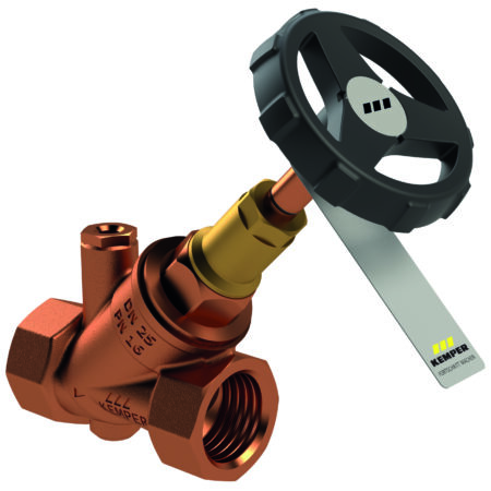 KEMPER WESER Freistrom-Absperrventil RG, mit Entleerstopfen G1/4, IG DN32