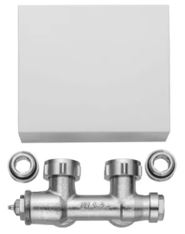 Kermi Ventilhahnblock für Geneo quadris Eckform, Blende RAL9016, 1 Stück/VPM