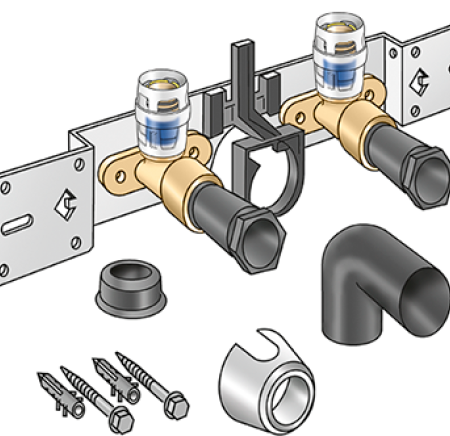 KMP485SBX KELOX PROTEC CLIX Anschluss-Set mit Siphonbogen 16x1/2" 15cm