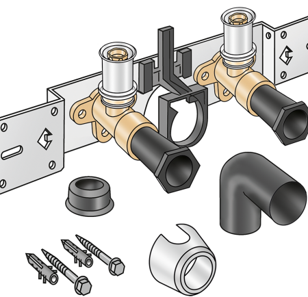 KMW485SB KELOX ULTRAX-W Anschluss-Set mit Siphonbogen 20x1/2" 15cm