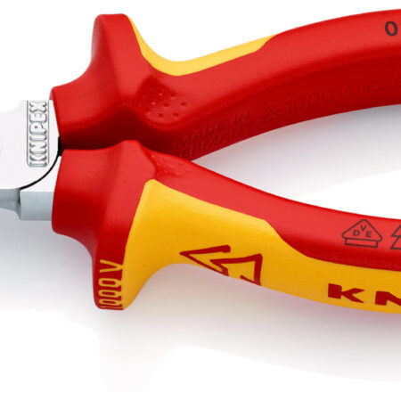 KNIPEX 08 26 145 Spitz-Kombizange isoliert mit Mehrkomponenten-Hüllen, VDE-geprüft verchromt 145 mm