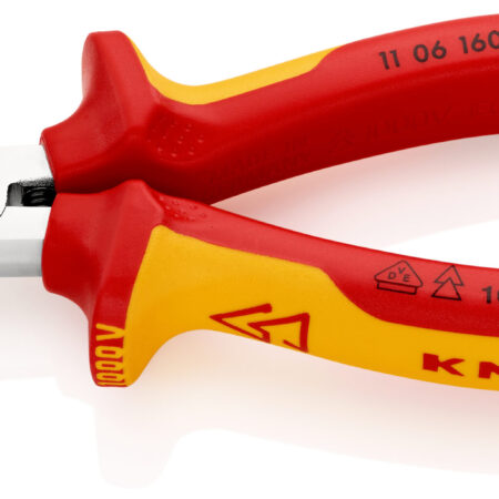 KNIPEX 11 06 160 Abisolierzange mit Öffnungsfeder, universal isoliert mit Mehrkomponenten-Hüllen, VDE-geprüft verchromt 160 mm