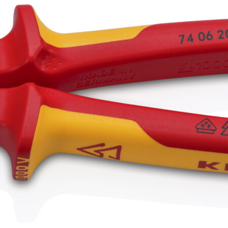 KNIPEX 74 06 200 Kraft-Seitenschneider isoliert mit Mehrkomponenten-Hüllen, VDE-geprüft verchromt 200 mm