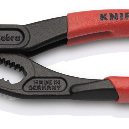 KNIPEX 87 01 150 Cobra® Hightech-Wasserpumpenzange mit rutschhemmendem Kunststoff überzogen grau atramentiert 150 mm