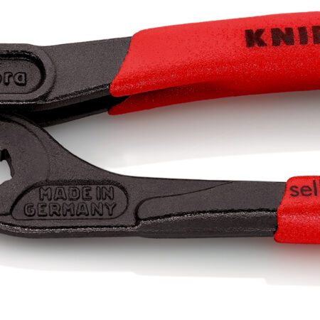KNIPEX 87 01 180 Cobra® Hightech-Wasserpumpenzange mit rutschhemmendem Kunststoff überzogen grau atramentiert 180 mm