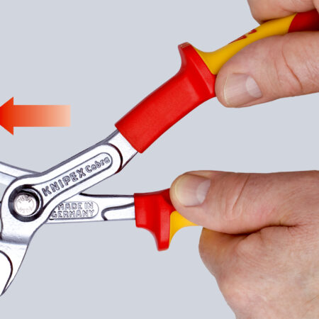 KNIPEX 87 26 250 Cobra® VDE Hightech-Wasserpumpenzange, isoliert isoliert mit Mehrkomponenten-Hüllen, VDE-geprüft verchromt 250 mm