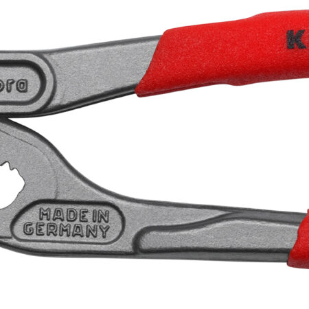 KNIPEX 87 51 180 Cobra® ES Wasserpumpenzange extra-schlank mit rutschhemmendem Kunststoff überzogen grau atramentiert 180 mm