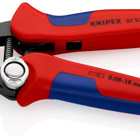 KNIPEX 97 53 04 SB Selbsteinstellende Crimpzange für Aderendhülsen mit Seiteneinführung mit Mehrkomponenten-Hüllen brüniert 180 mm (SB-Karte/Blister)