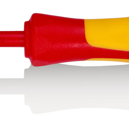 KNIPEX 98 20 25 Schraubendreher für Schlitzschrauben isolierender Mehrkomponenten-Griff, VDE-geprüft brüniert 177 mm