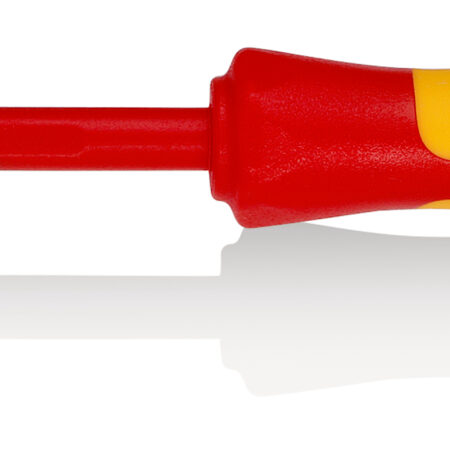 KNIPEX 98 20 35 Schraubendreher für Schlitzschrauben isolierender Mehrkomponenten-Griff, VDE-geprüft brüniert 202 mm