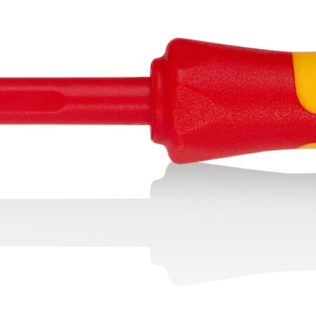 KNIPEX 98 20 40 Schraubendreher für Schlitzschrauben isolierender Mehrkomponenten-Griff, VDE-geprüft brüniert 202 mm