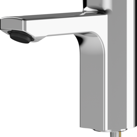KP Standventil, F5, hydraulisch gesteuert, Fließzeit stufenlos einstellbar, ohne Mischung, Messing poliert verchromt, diebstahlhemmender Luftsprudler 5 l/min