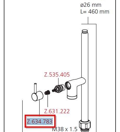 KWC Gastro Hebelkörper D31, chrom