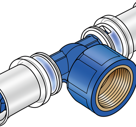 KWW447 KELOX WINDOX-W T-Stück mit Abgang IG 25x1/2"
