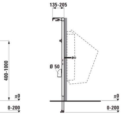 LF  INEOLINK Inst.System 94010.2 Gr.  f. Urinal m.integr.Steuer. 1120x135x500