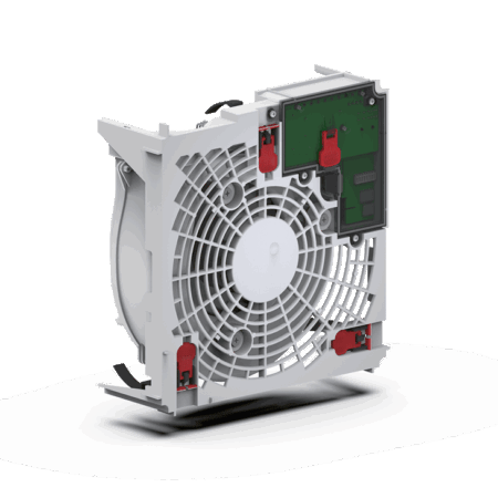 Ersatzgebläse - Baujahr ab 1999, Volumenstrom 60 m³/h, Druckdifferenz 133 Pa, Eigengeräusch UP 32 dB(A), AP 37 dB(A), 230 V, 50 Hz, 11 Watt